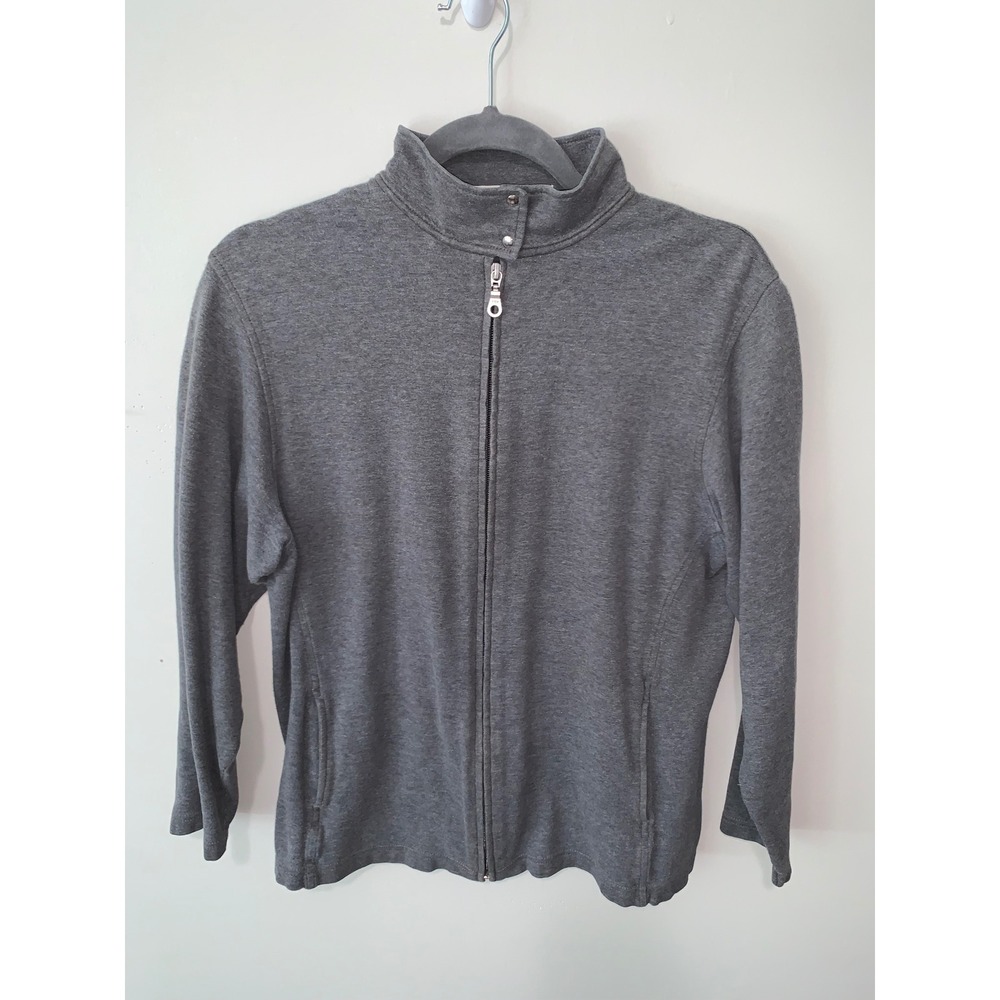 Fairway & Greene Mens Large Gray 100% Pima Cotton Full Zip Mock Neck Jacket